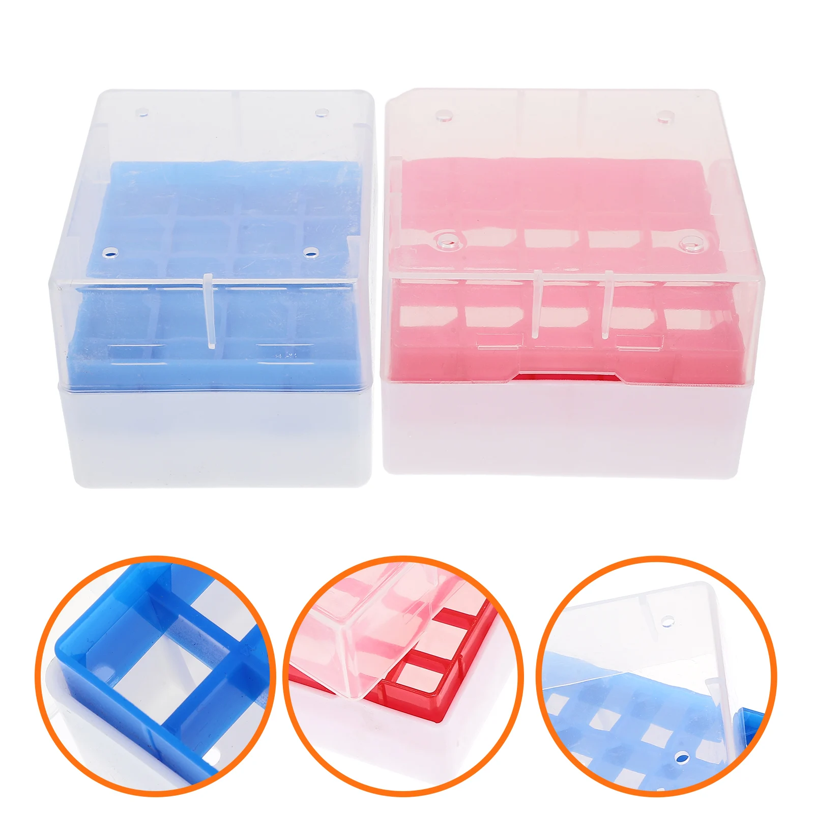 

2 Pcs Cryovial Storage Box Freezing Tube Container Color PP Material Test Tube Holder Laboratory Equipment