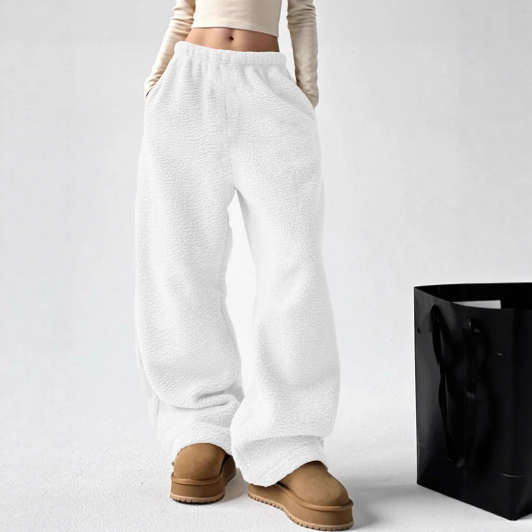Women's Pants 2025 Autumn And Winter Fashionable Casual Solid Color Trousers Brushed Winter Pants Trousers Female Cargo Pants