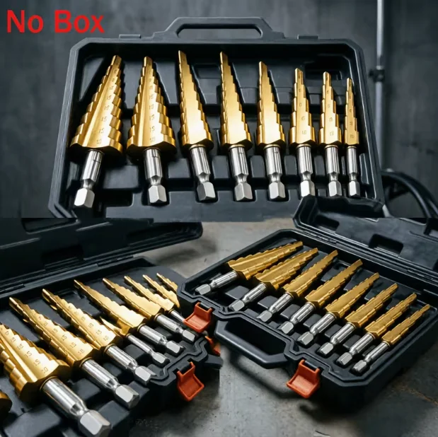 6-Piece Step Drill Bit Set for Metal Wood PVC Acrylic, Tapered Drill Bits for Home DIY & Craft Projects