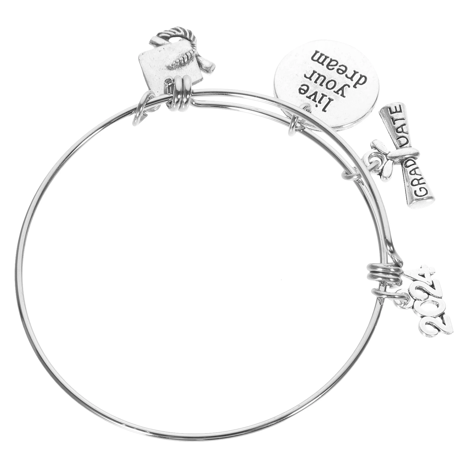 

2024 Bracelet Adjustable Zinc Alloy Decorative for Women Girls Class of 2024 Graduation Cap Charm Bracelet for Graduation Party