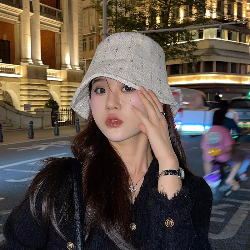 Bucket Hat Women Colored White Black Elegant Autumn Winter Hats For Women New 2023