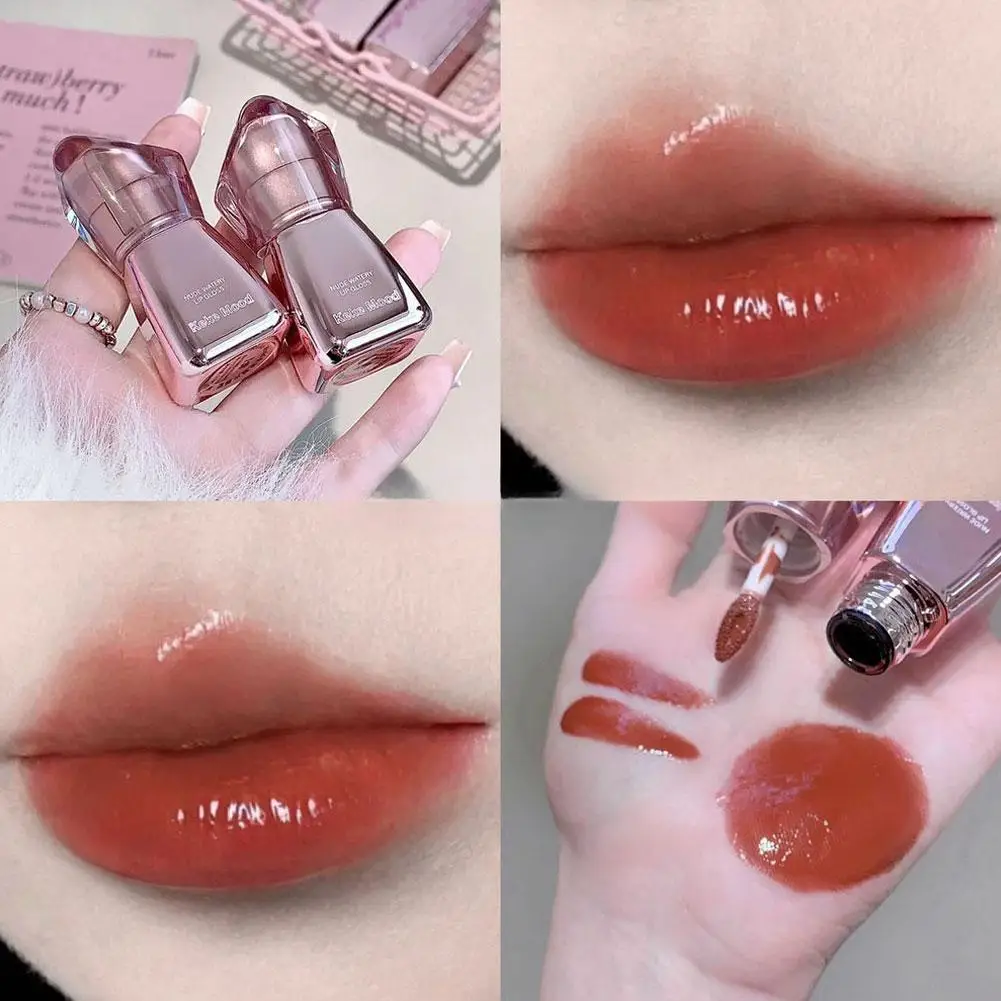 6-kleuren kleurrijke essentie lipgloss Langdurig hydraterend Hoge kleurweergave Spiegellipglazuur Transparante kleurcosmetica