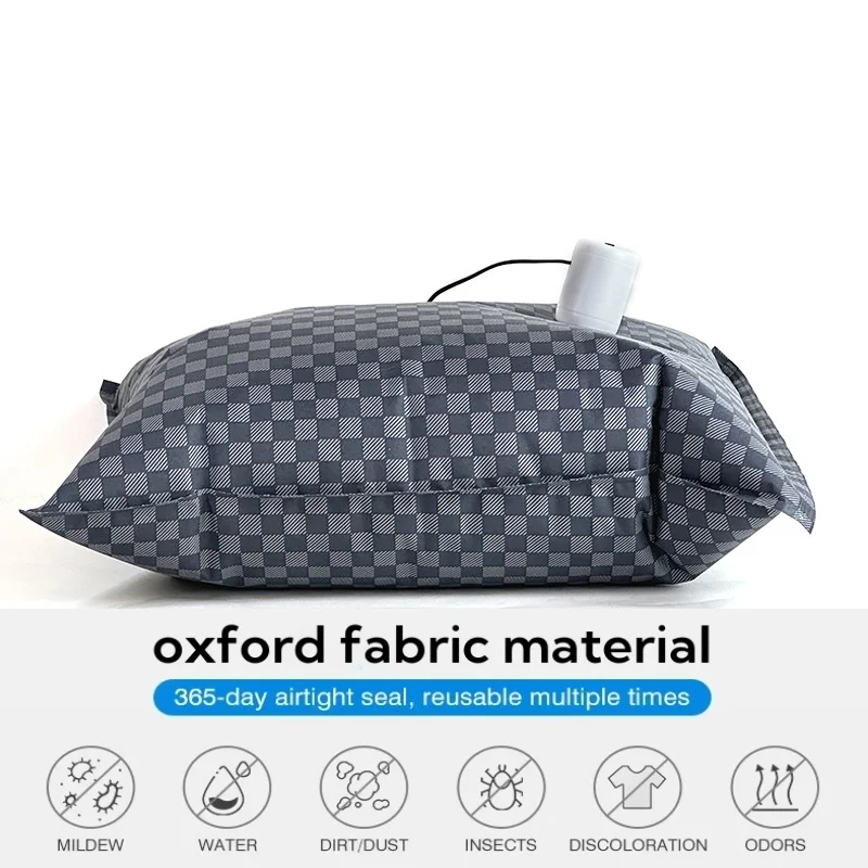 Bolsas de almacenamiento al vacío de tela Oxford, ahorran 80% espacio, aptas para mantas, ropa de cama, bolsas de viaje al vacío