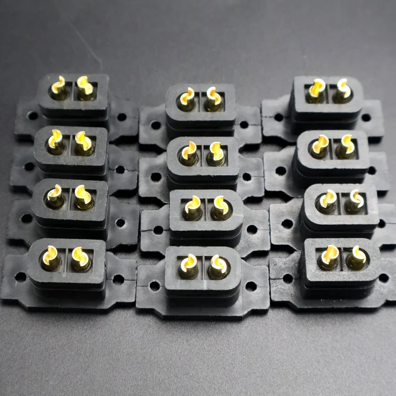 ขั้วต่อแบตเตอรี่ XT60E-F 6/12 ชิ้น ขั้วต่อตัวเมีย XT60E ชุบทอง ขั้วต่อแบบติดตั้งได้ XT60 สีดำ