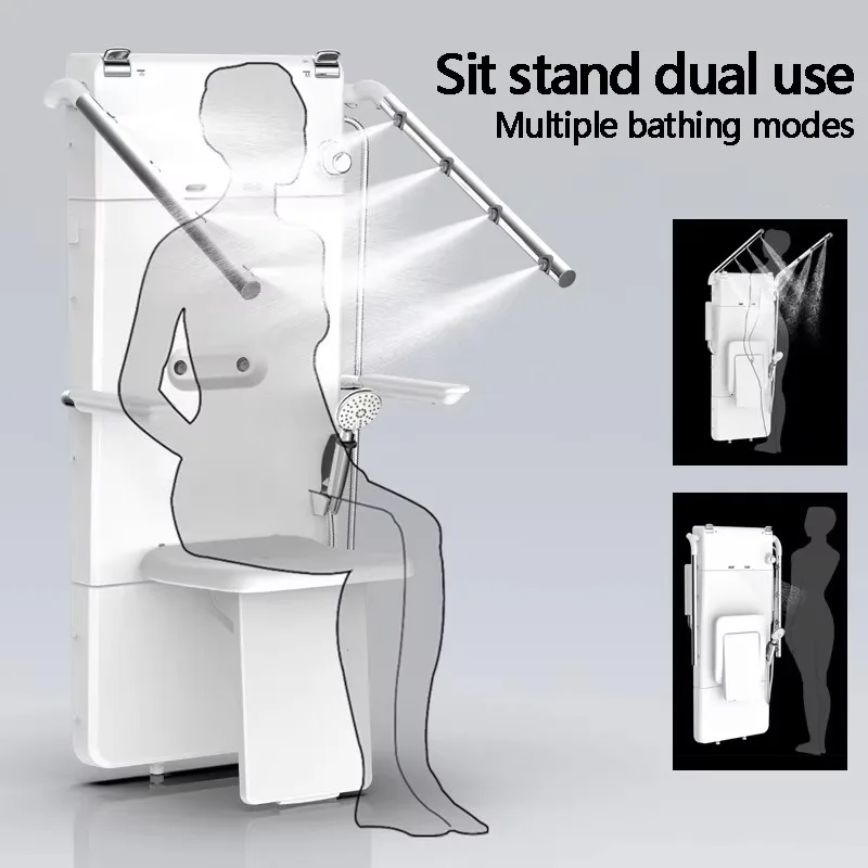 Commercial 304 Stainless Steel Thermostatic Shower System With Seat Anti-Scald Safety Unit For Elderly Care Facilities