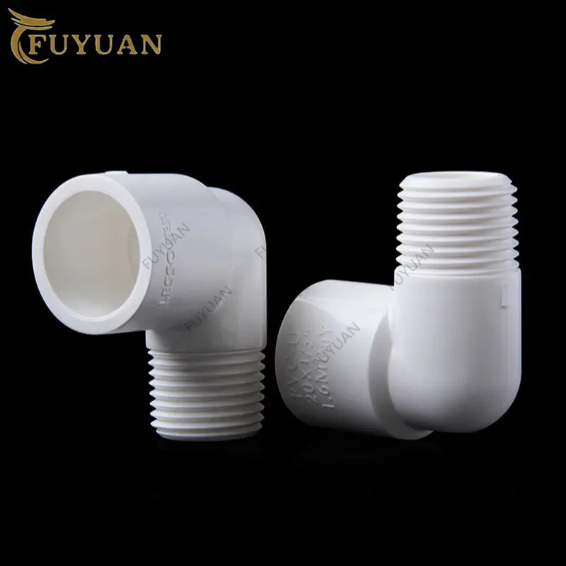 1pcs 20/25/32mm Male Thread PVC Elbow Connector Plumbing System Accessory UPVC Pipe Adapter Garden Irrigation Fittings