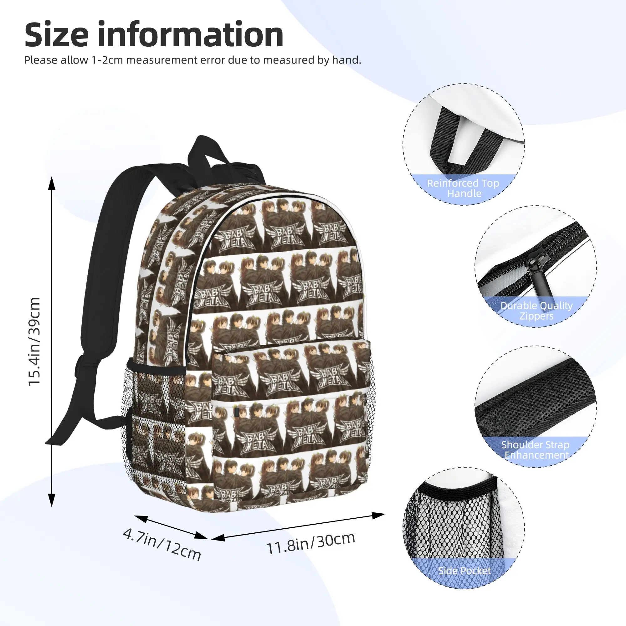 Babymetal Tour Backpack Hot Sale Daypack Large Capacity Boys Girls BookBag Shoulder Bags for Men Women School Bag