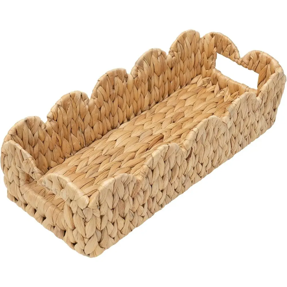 

Toilet Tank Basket, Bathroom Scalloped Edge Wicker Basket, Toilet Paper Storage, Small Baskets, Countertop, Shelves, Living Room