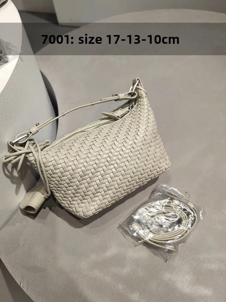 

Faionable Commuter Basket Weave Handbag Casual Single oulder Slant Cross Bag Soft Cowhide Leather Magnetic Bule Closure