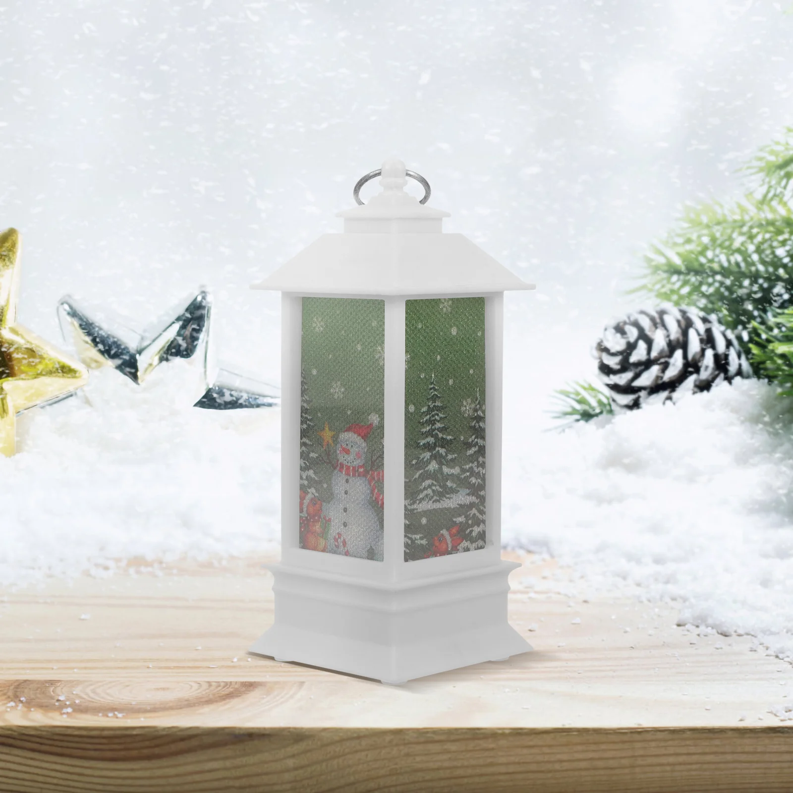 Christmas Tree Lantern Decoration Glowing Light Decor Xmas Lantern Desktop Decor Christmas Pendant Retro Lamps