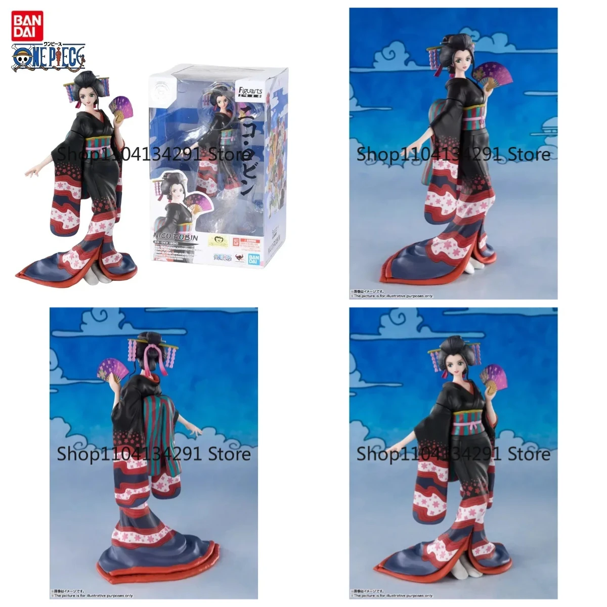 

Authentic Bandai One Piece Straw Hat Pirates Devil Child Kimono Oiran Wano Country Robin Figure Birthday Gift Toy Collectible