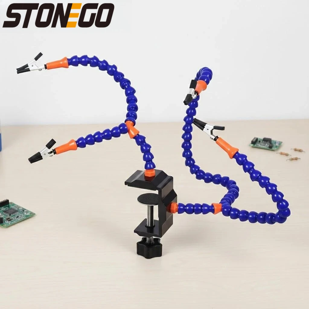 

Adjustable Plastic Table Clamp Soldering Iron Holder PCB Fixture Helping Hands Tool Kit for Electronics Welding Repairs