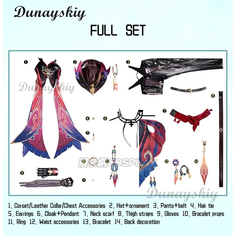 Chasca Costume Cosplay Parrucca Gioco Genshin Impact【XS-2XL】Donna Halloween Natale Abito Natlan Cappello Puntelli Personalizzati