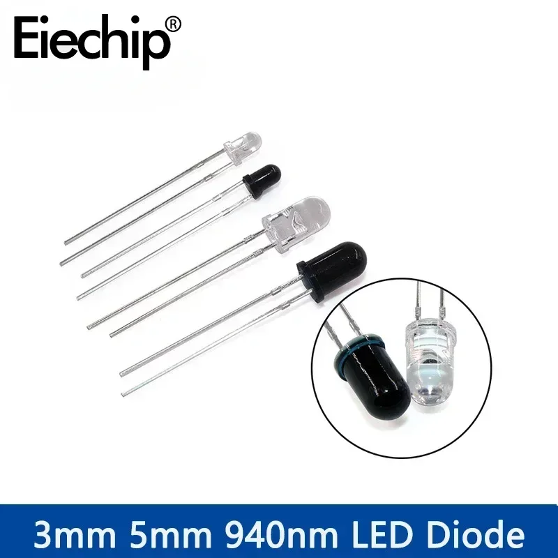 10 Set F5 F3 5mm 3mm 940nm LEDs Infrared Emitter & Receiver Diode 1.4-1.6V 20MA