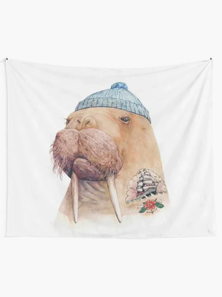 Tattooed Walrus Tapestry House Decor Decoration Aesthetic Decorative Wall Murals Tapestry