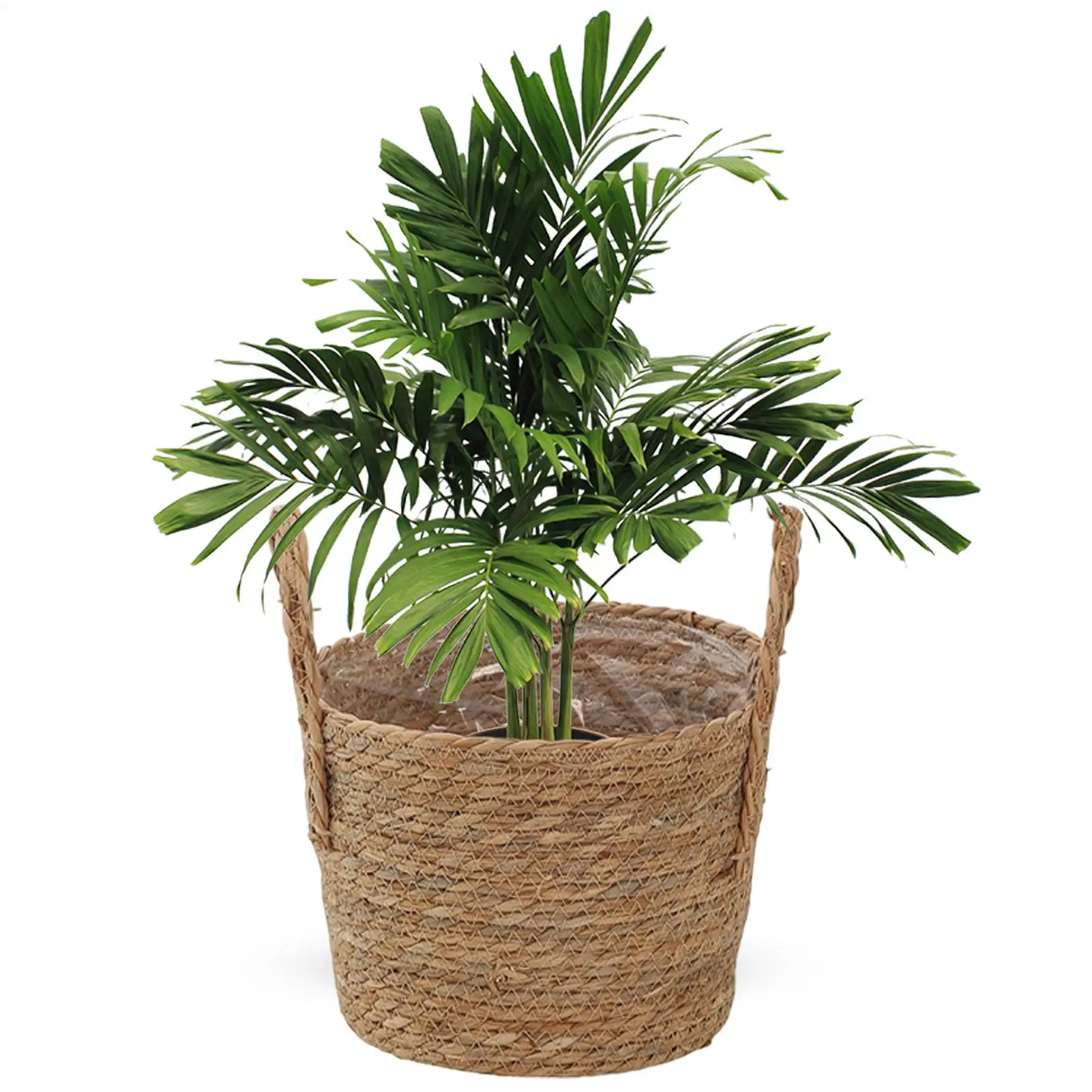 Woven Plant Basket Straw Flowerpot with Handle Plant Baskets Indoor Garden  Planter Macrame Plant Storage Basket Woven Rope