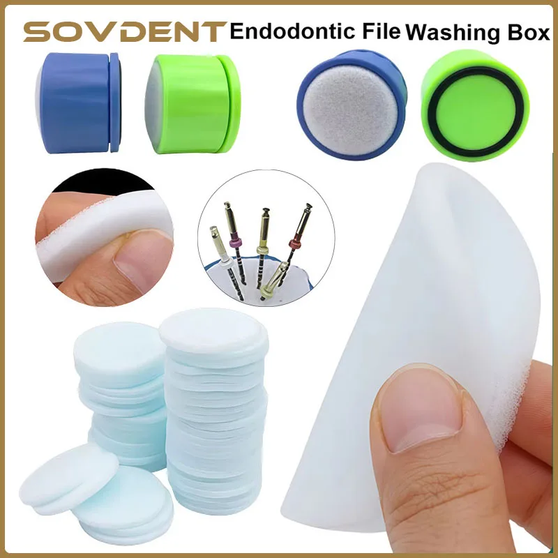 Dental Endo Stand Root Canal Cleaning Foam File Drills Block Holder Endodontic File Washing Box With Sponge Dentist Tool