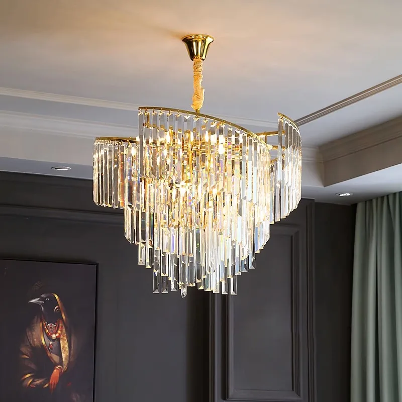 

The main lamp of the Italian light luxury living room is post-modern, simple, individual, creative, crystal chandelier