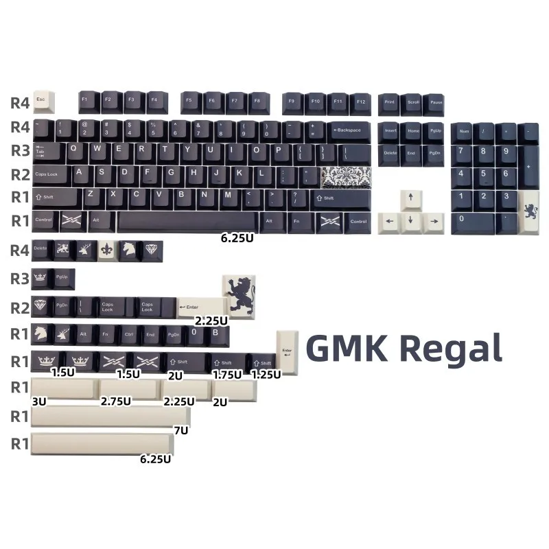 GMK Regal Keycap PBT Material Cherry Profile Dye Sublimation Process 140 Keys For MX Switch Mechanical Keyboard