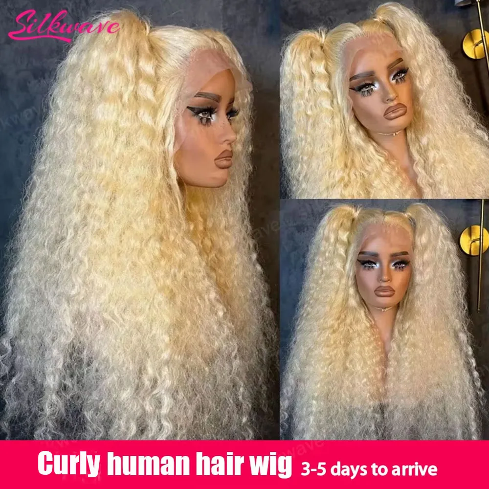 

613 Blonde 13x6 Hd Lace Frontal Wig 200 Density Deep Wave Human Hair Wig 13x4 Transparent Lace Wig For Women Blonde Colored Wig