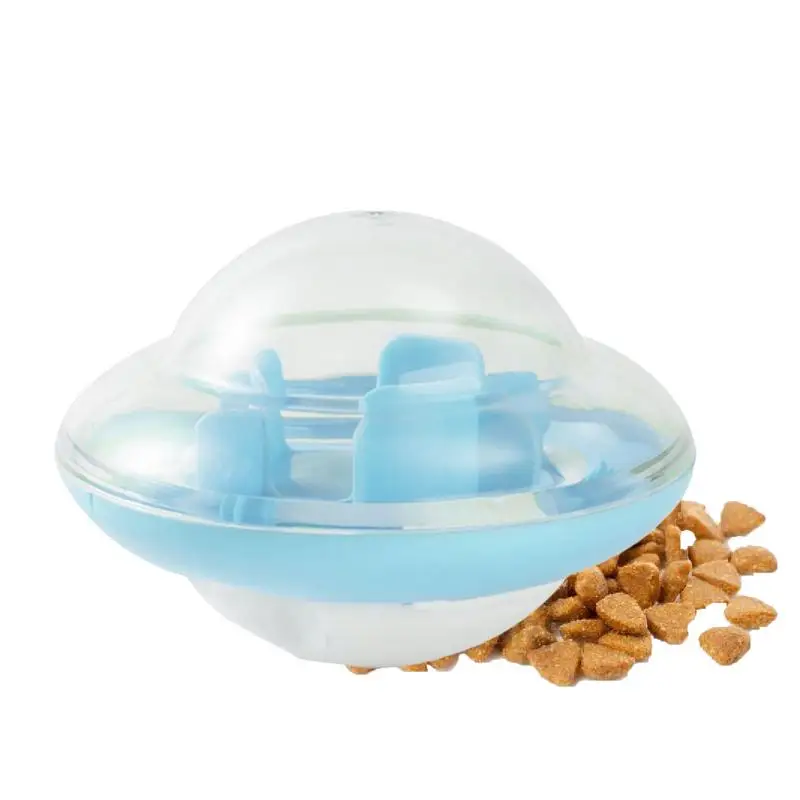 Cat Slow Feeder Pet Toy Slowing Feeding Ball In UFO Shape Pet Toy Interactive Feeding Bowl For Cats & Dogs Puzzle Feeder &