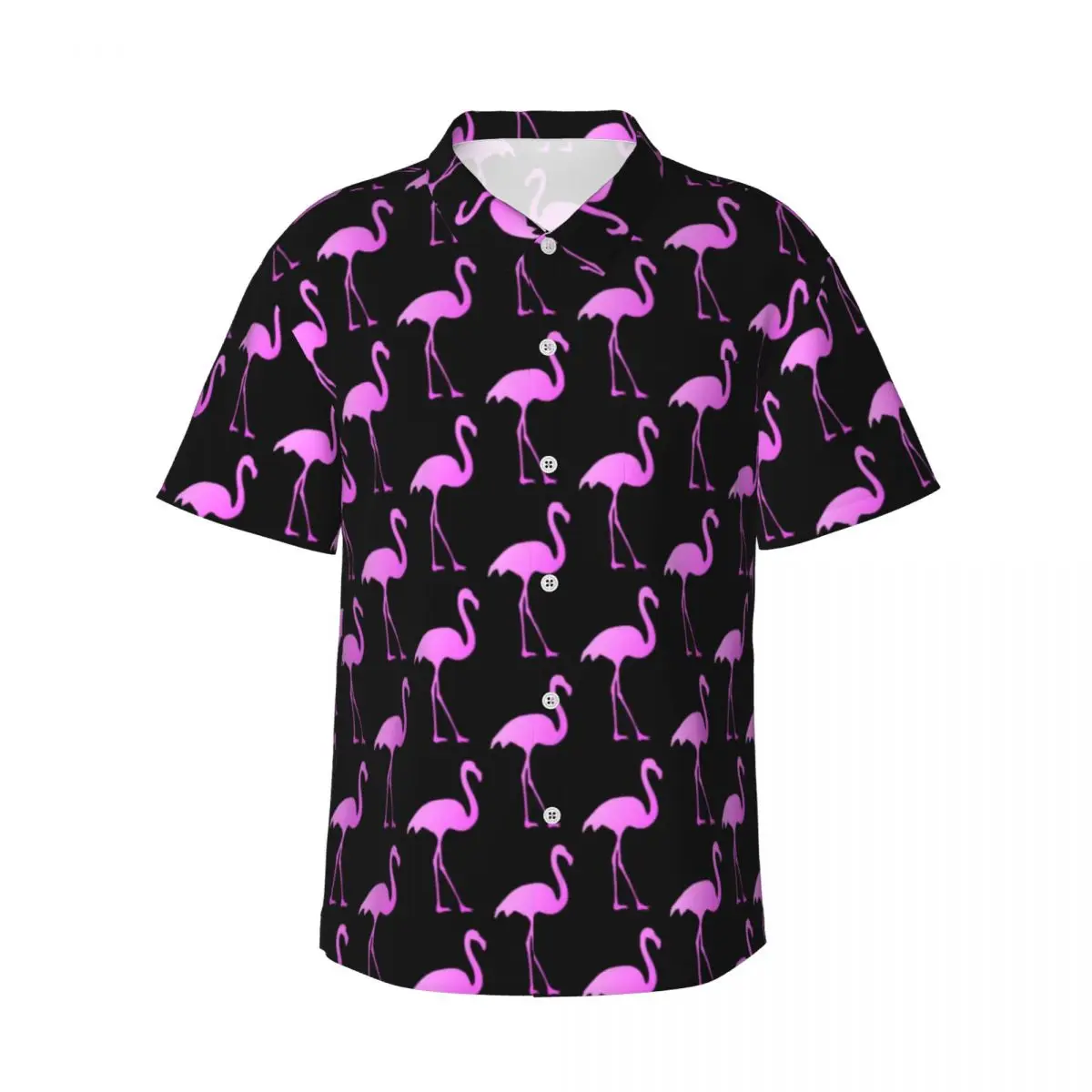 

Pink Flamingo Hawaiian Shirt Men Beach Tropical Bird print Casual Shirts Short Sleeve Street Style Retro Oversize Blouses
