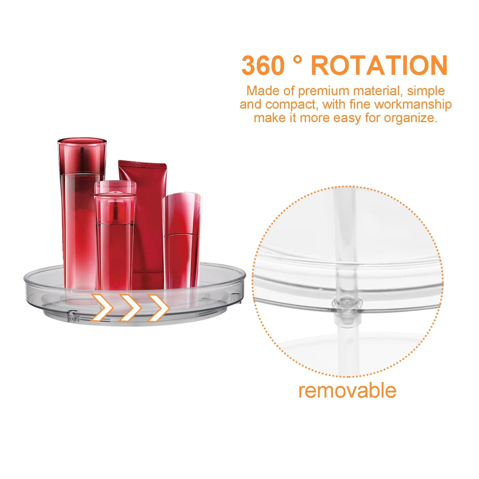 

Rotating Storage Rack Kitchen Bathroom Organizer For Cosmetics Perfume Skincare Bottles Spice Jars Turntable Organizer