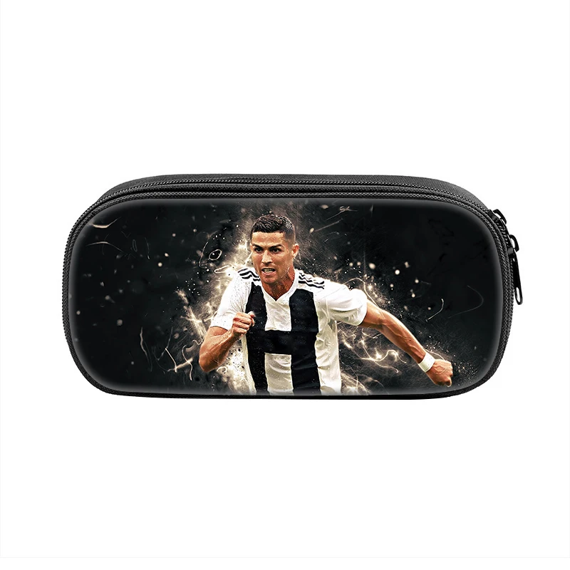 رونالدو بنين بنات مقلمة حقيبة أقلام رصاص نجم كرة القدم سستة صندوق رصاص للبنين بنات أفضل هدية حقائب مستحضرات التجميل للسيدات