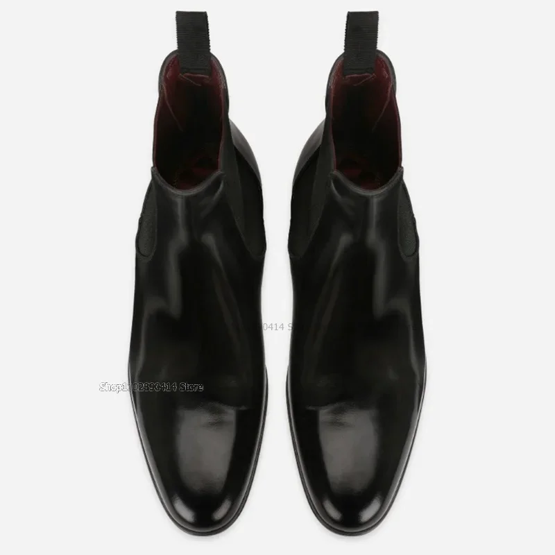 أسود براءات الاختراع والجلود حذاء من الجلد المألوف الانزلاق على حذاء رجالي Bristish نمط عالية أعلى حذاء رجالي رواية فستان عالي الجودة الأحذية