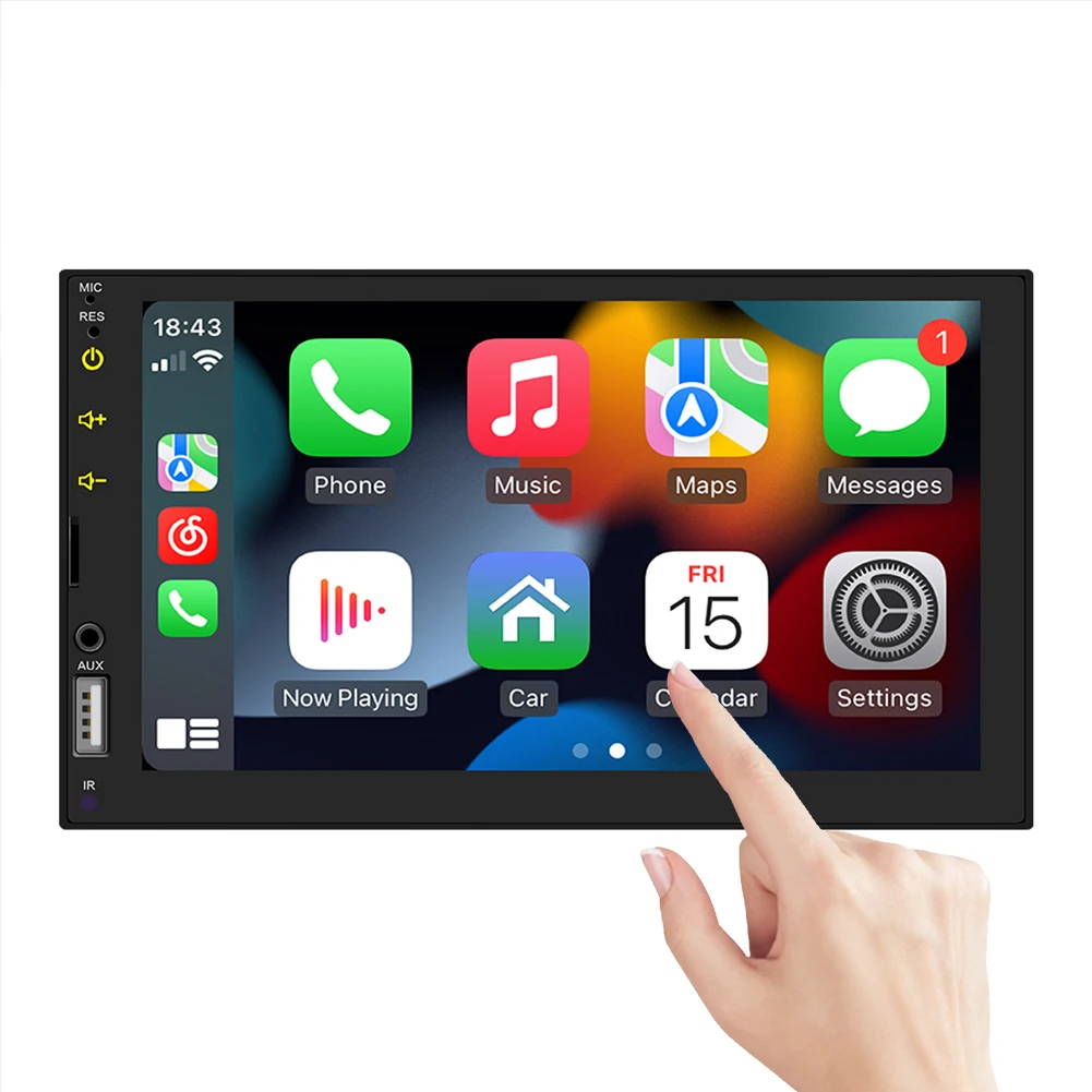 

7 Inch Multimedia Player Mirrorlink Wireless Carplay Android Auto Portable Car Stereo HD Touch Screen Bluetooth-Compatible 2 Din