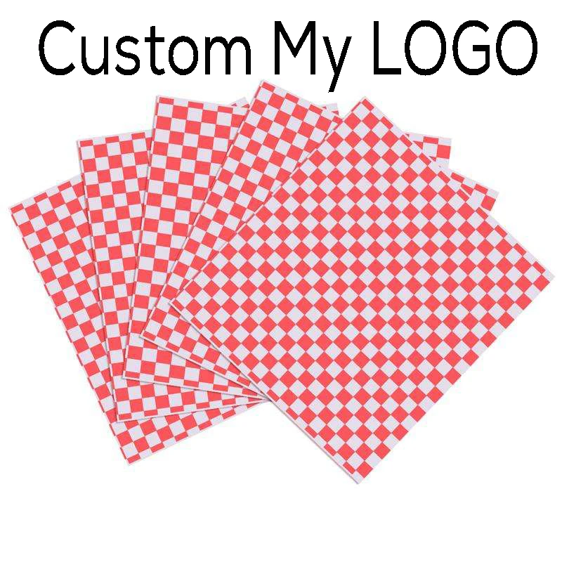 Custom LOGO Printed Wax Paper Sheets Greaseproof Paper Wrapping Tissue Food Picnic Paper