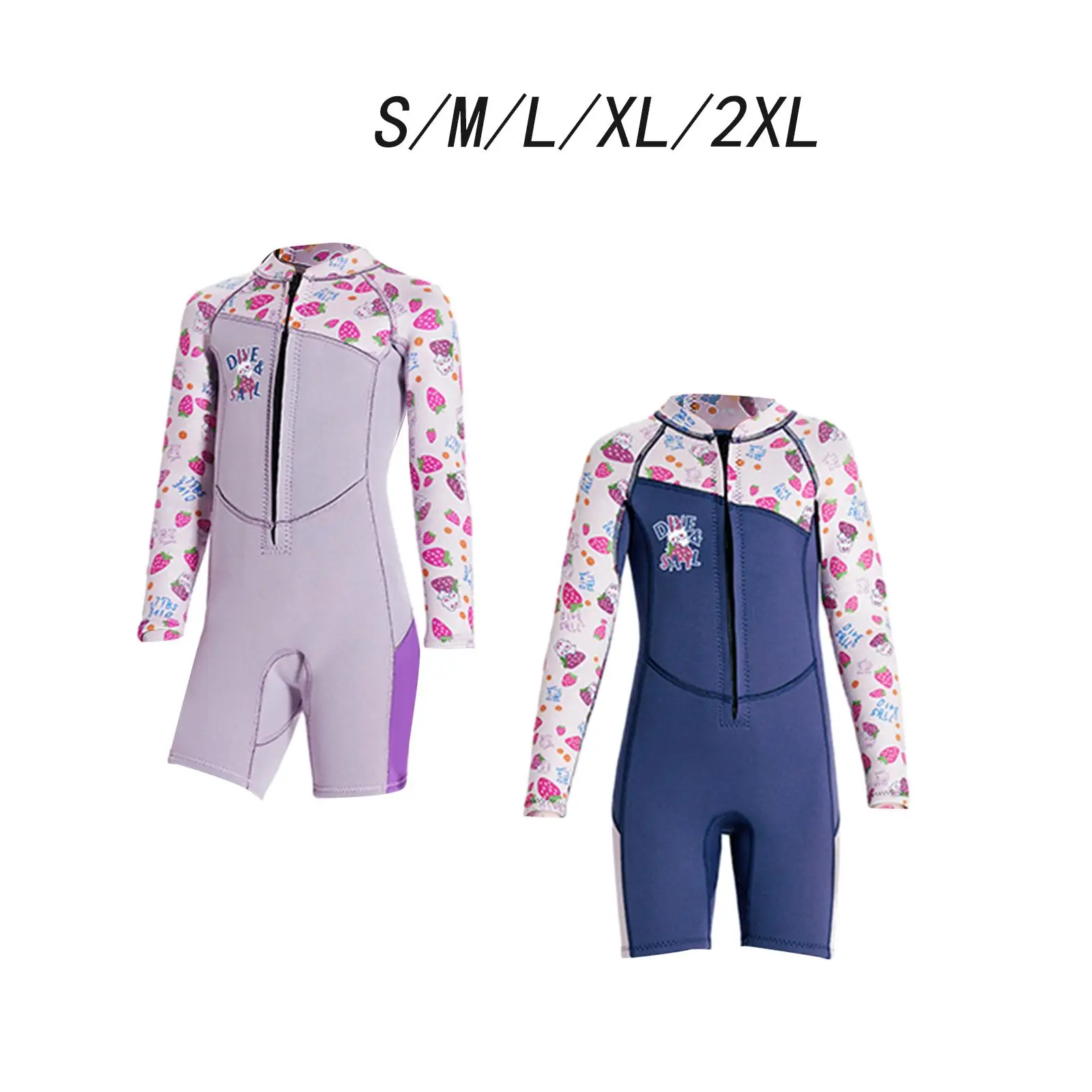 Kids Wetsuit Front Zipper Full Suit Costume Keep Warm Swimsuits Body Swim suits