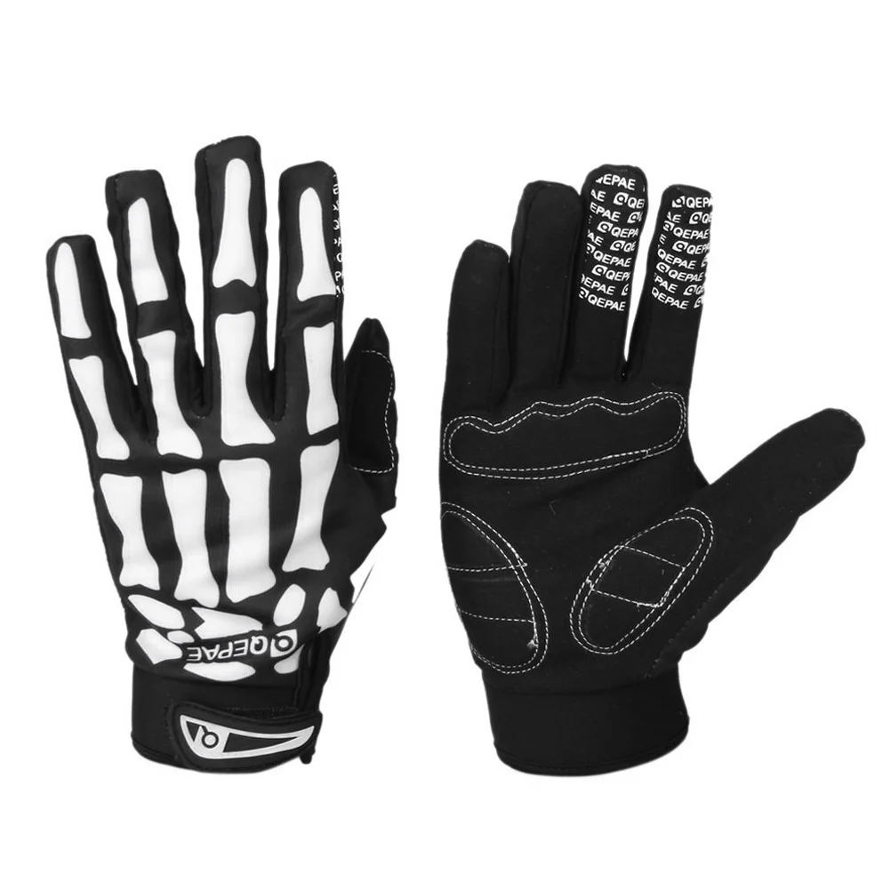 A Pair of F7507 Pattern Full Finger Bike Cycling Sports Gloves - Size S (Black+White) Full finger gloves