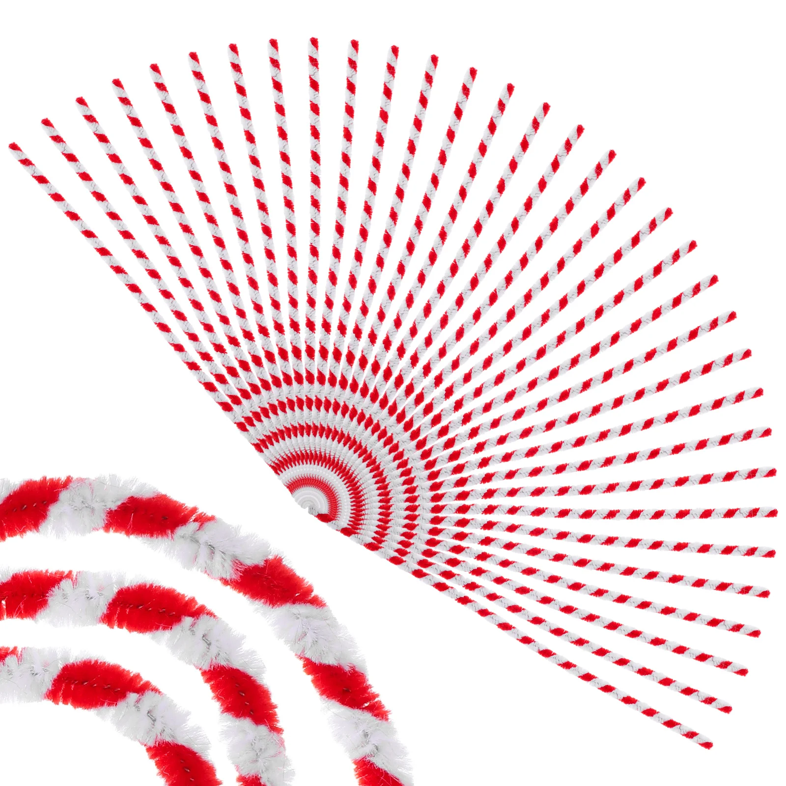 

50pcs Two-Tone Chenille Stems Red White Bendable Craft Rods For Kids Diy Art Creative Kit Educational Pipe Cleaners Fun Activity