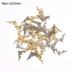 30pcs 3 color Filigree Wraps triangle Connectors Metal Crafts Photo Albums for Corners Protectors 22x22mm YKL0899