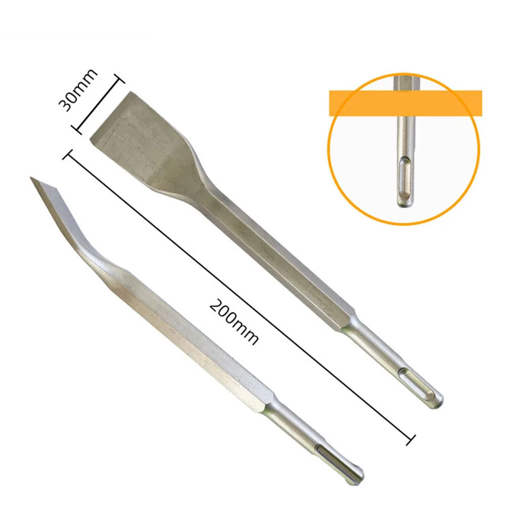 Punta per scalpello per pala 1 pezzo 45 #   Manico quadrato con testa di prelievo elettrica a gomito in acciaio al carbonio per scalpello curvo con martello elettrico