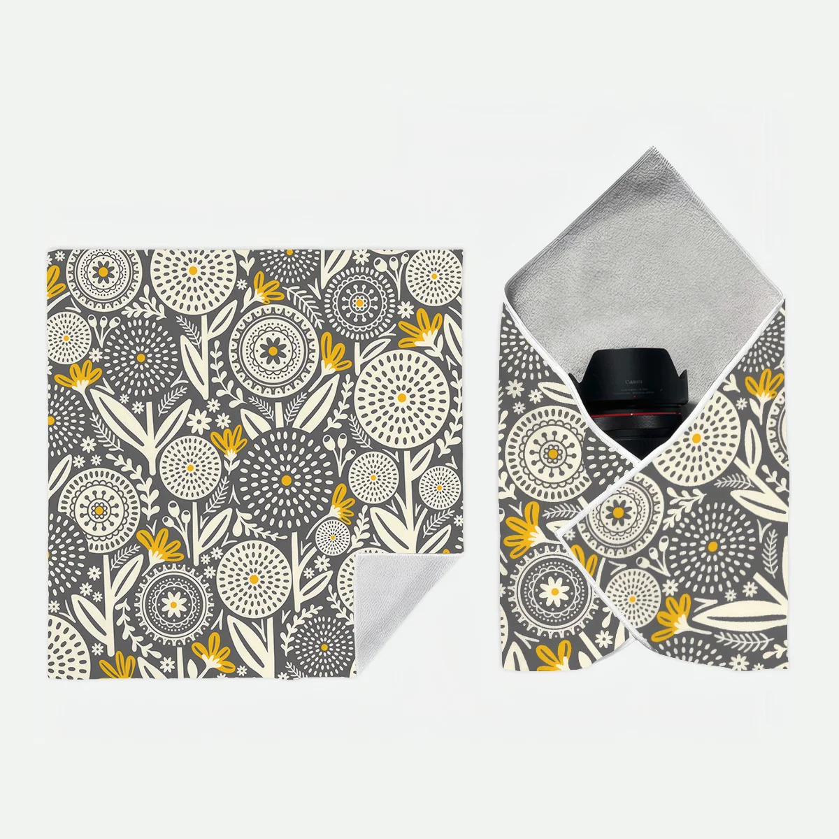 1pc Self-Adhesive Magic Universal Wrap Cloth] 2D Flat Nordic Minimalist Floral Print Pattern Self-Adhesive Fabric Makeup Bag
