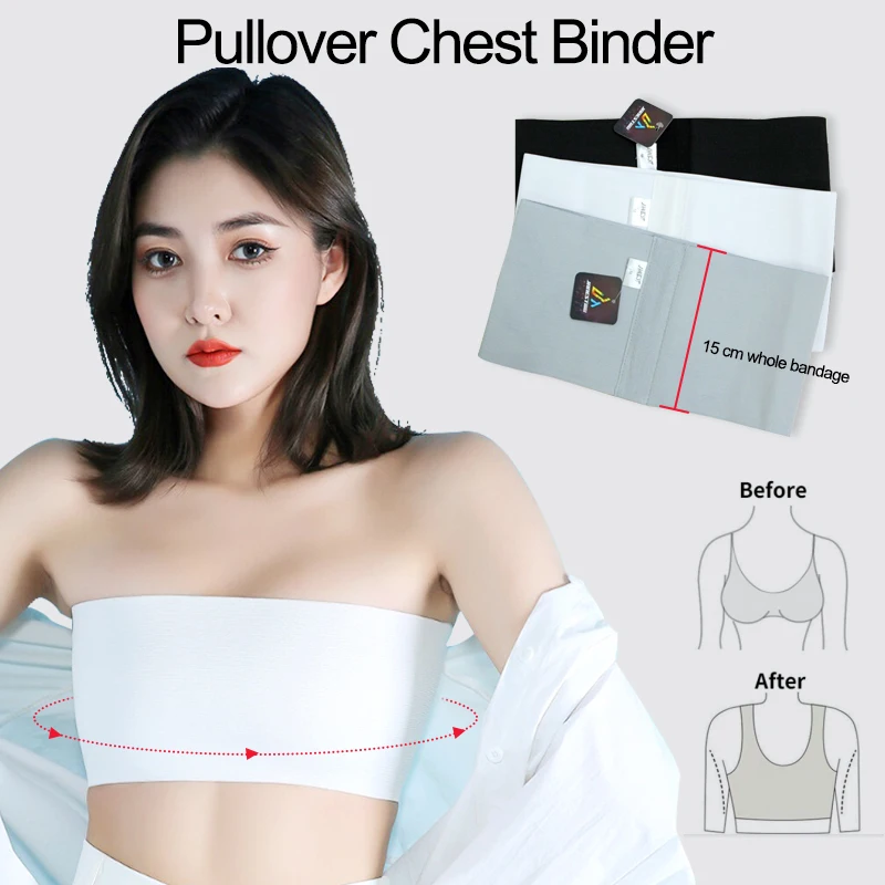 

Tube Whole Bandage Chest Binder Pullover Breast Binder Flat Chest Supporter Cosplay Lesbian Strapless Chest Binder