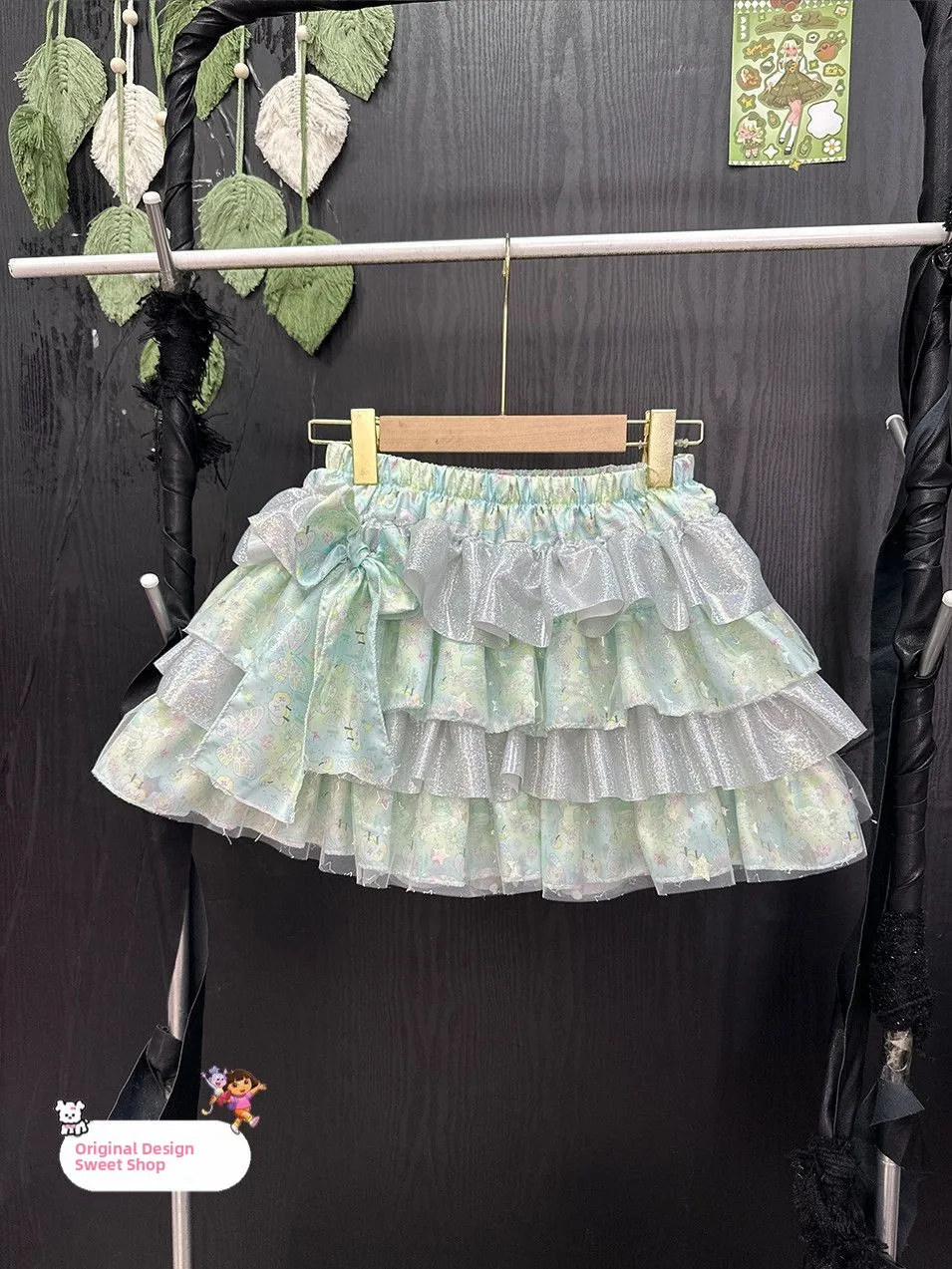 

Оригинальная пышная юбка ручной работы с узлом, женская юбка-тортик, милая юбка с высокой талией, длина, чистый цвет, лето 2025 г.