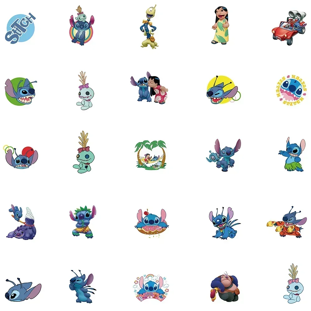 Cute Disney Cartoon Stickers Lilo & Stitch Mickey Graffiti Decals for DIY Diary Laptop Luggage Skateboard Decals Fun Classic Toy image 4