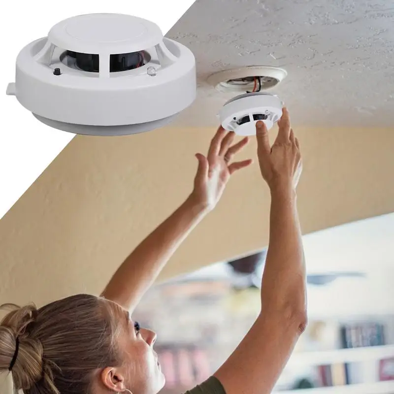 Fire Detector Small Home Fire Detectors Wireless Interconnected Kitchen Alarm Battery Operated Photoelectric Fire Detector with