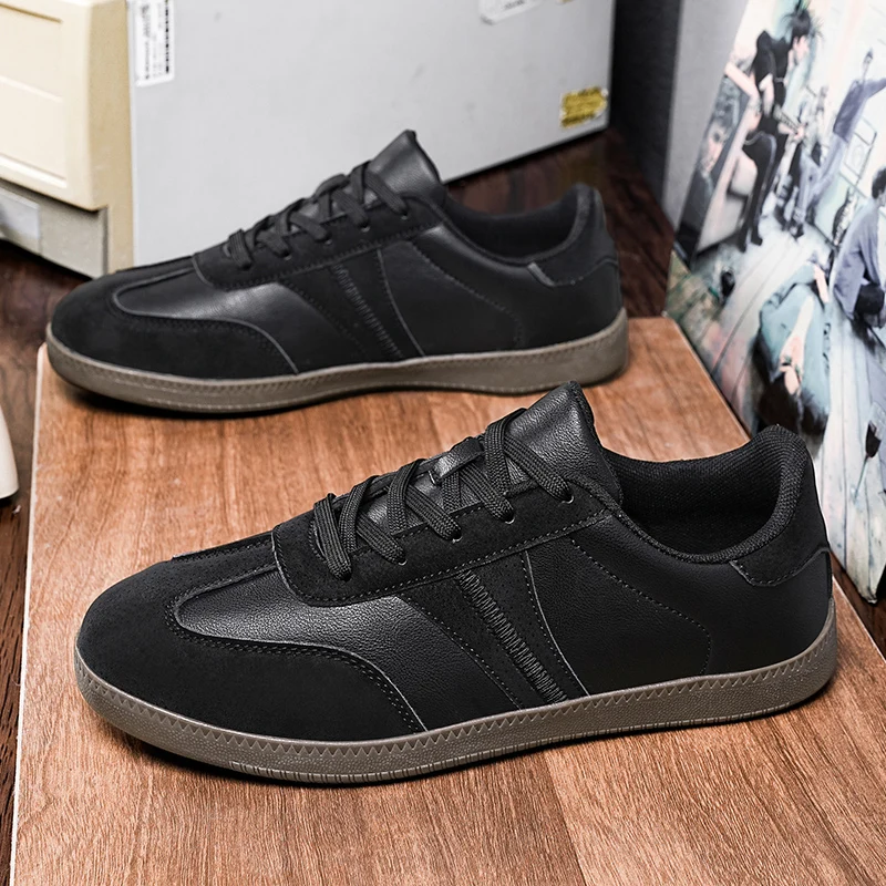 

Original Black Casual Sneakers Men Women Comfy Leather Sports Shoes Unisex Outdoor Non-slip Men's Skateboard Shoes Large Size 48