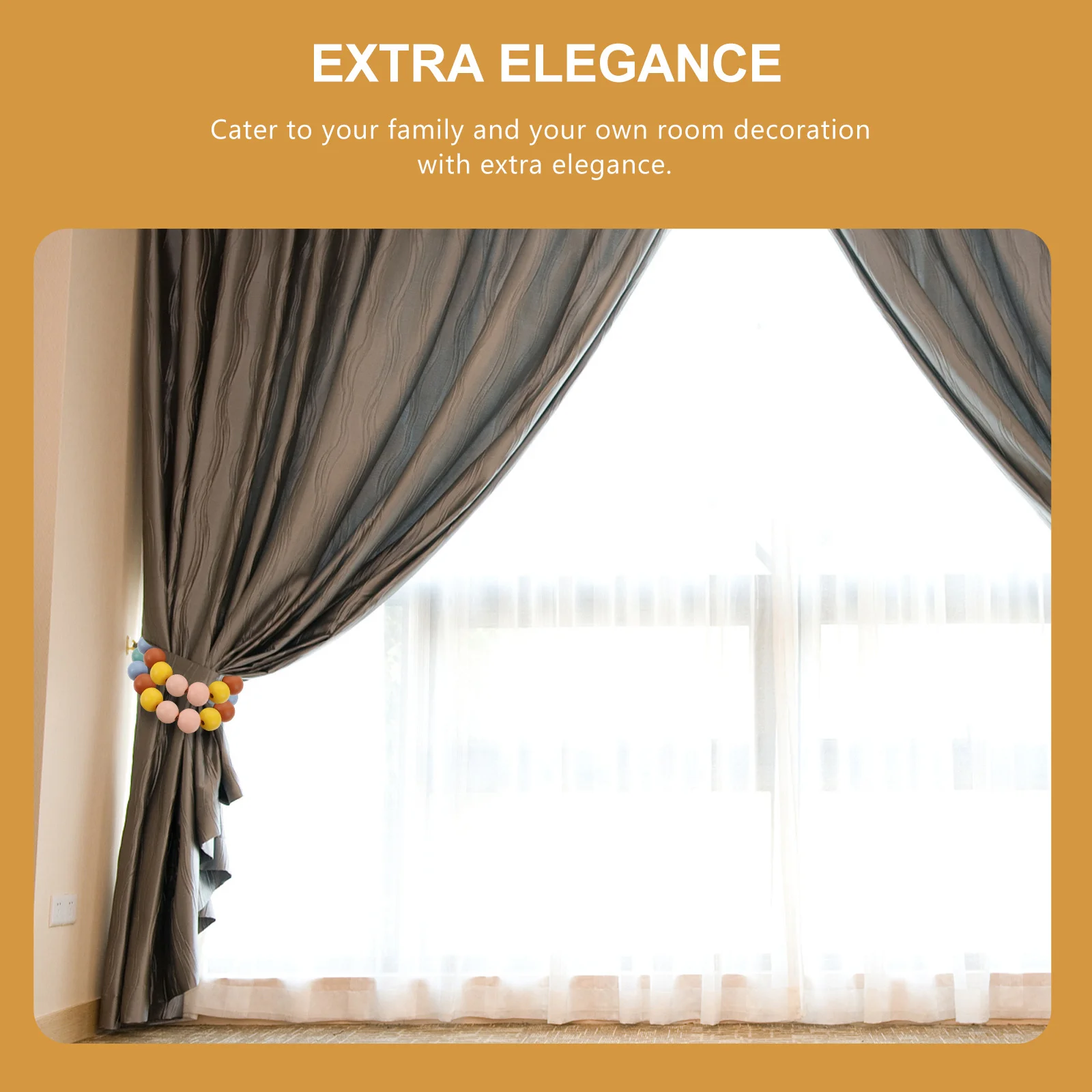 

2pcs Wooden Bead Tiebacks Simple Holders For Living Room Bedroom Home Decor Curtain Accessories Wood Curtain Strap