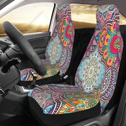 2 Pieces Boho Mandala Car Seat Covers Universal High Back Bucket Soft Auto Seat Protector Cover Car Accessories Decoration