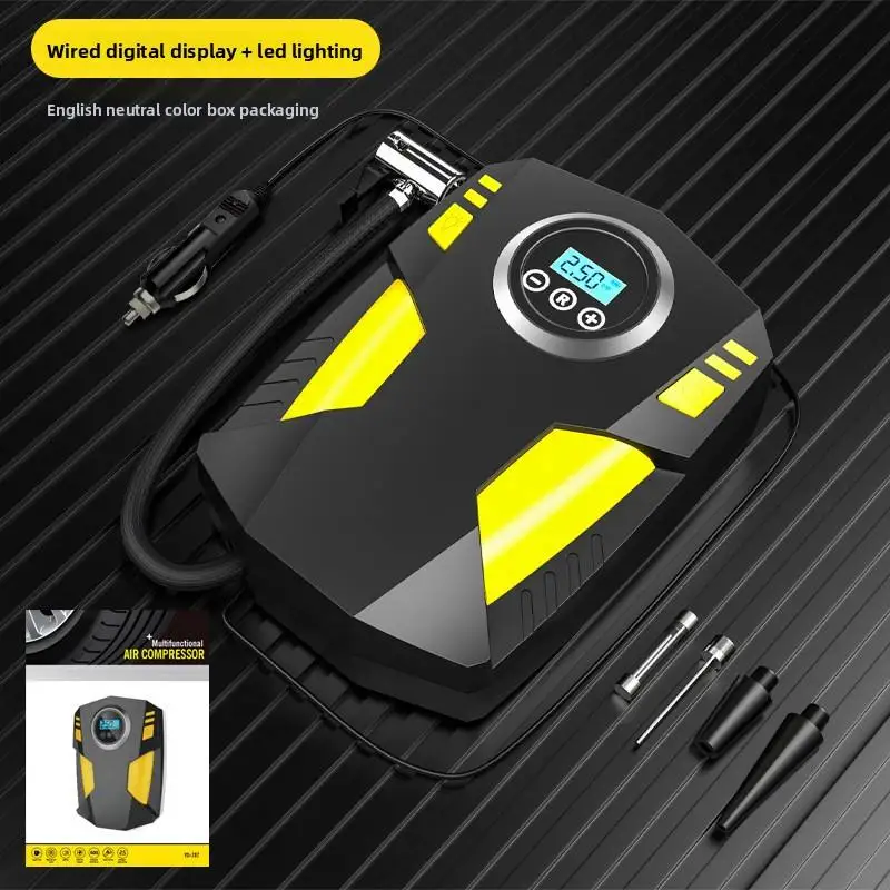 Car Compressor Portable ABS Material 12V Electric Car Air Pump Digital Display Multi Function Tire Inflator