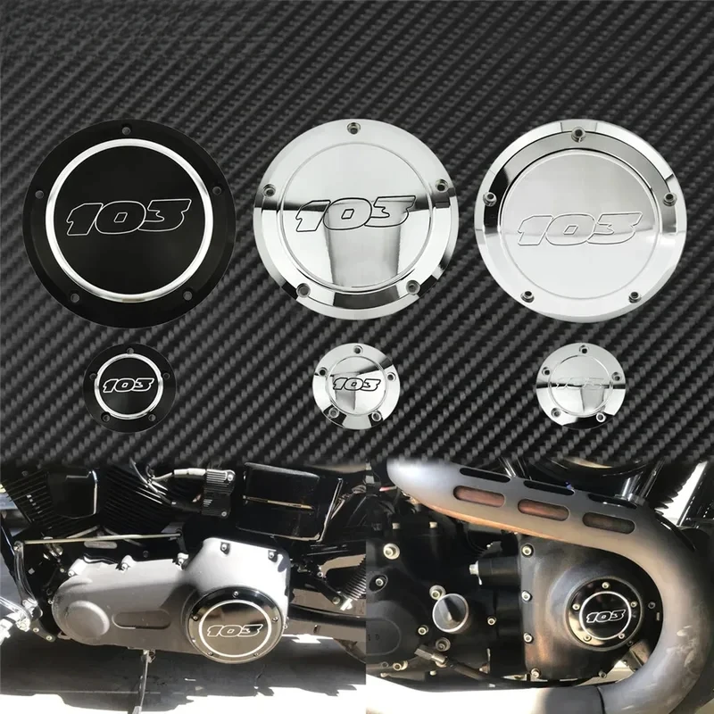 

Мотоцикл 103, боковая крышка сцепления двигателя Derby, черная/хромированная для Harley Touring Dyna Softail Electra Glide Street Bob FLHX