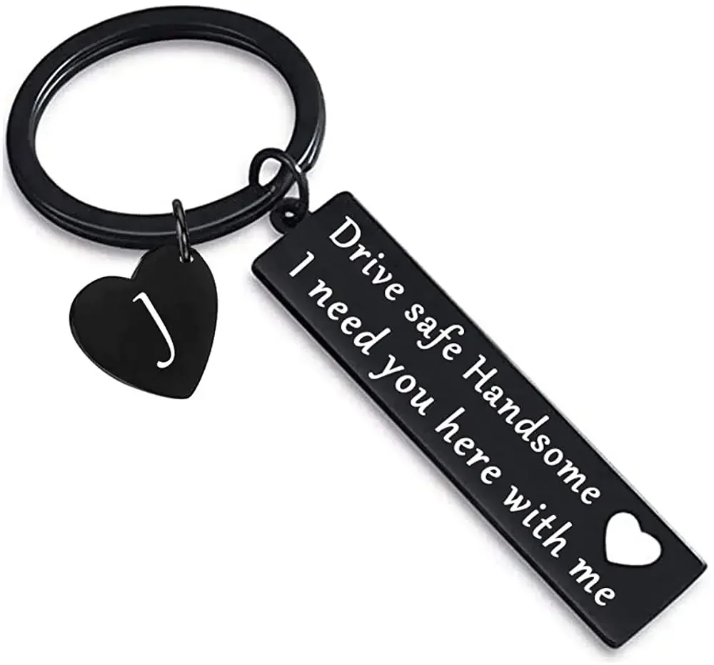 Drive Safe Keychain Gifts for Valentines Day Anniversary Birthday Letter Keychain Gift for Him Husband Dad Boyfriend Couple