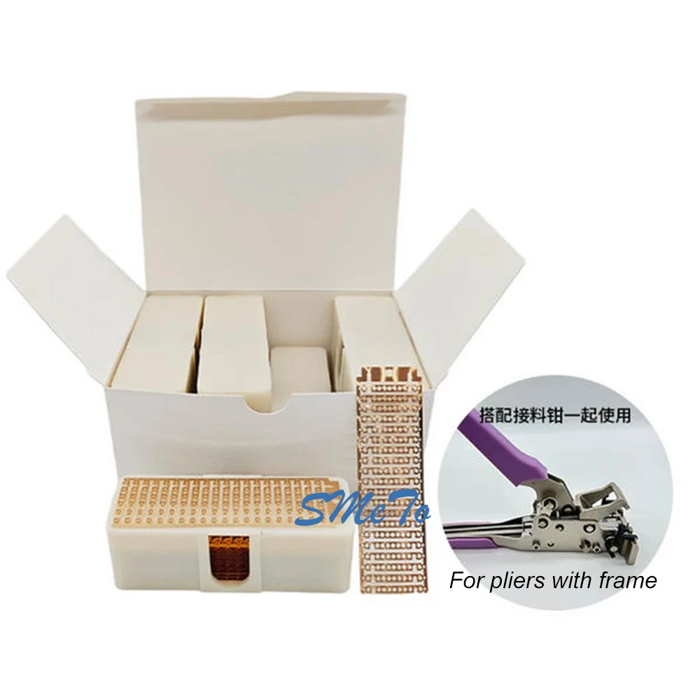 200Pcs Copper Single Splice Clip Frame Or Frameness Clips SMT Splice Copper Staples Splicing Stapler Type Strip Splice Clips