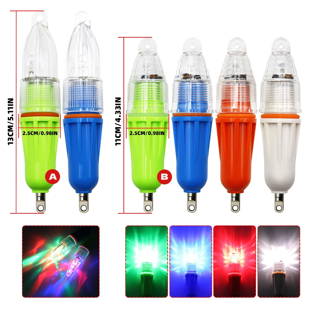 ZYZHE 1/2 Stück Angelköder-Licht 13cm/5,12 Zoll LED Superhelles Tiefsee-Bootsangelzubehör Fischlocklampe – Detail 2