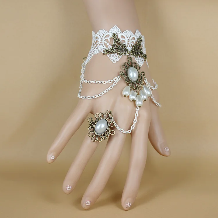 2026 Neues Modell Gotischer Steampunk-Spitzenmanschetten-Handschuh ohne Finger, Armwärmer-Armband, Schwarz, Halloween-Accessoires